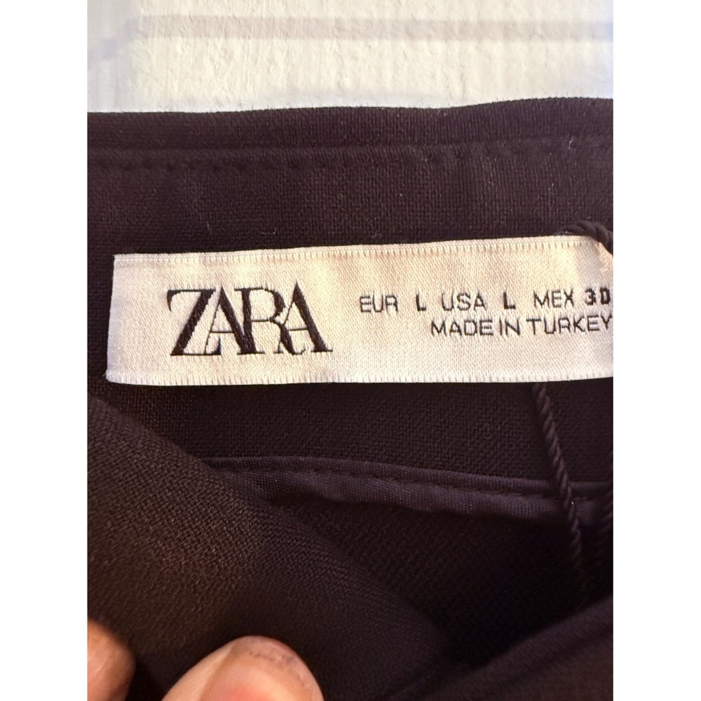 Zara Black Mini Skirt Gold Button Detail Size Large Date Night Chic - Picture 6 of 7